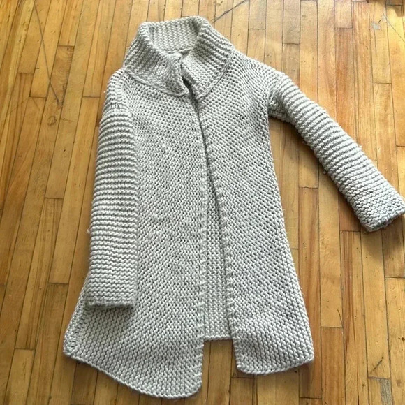 Cocogio  midi ivory wool cardigan made in Italy - Picture 1 of 6